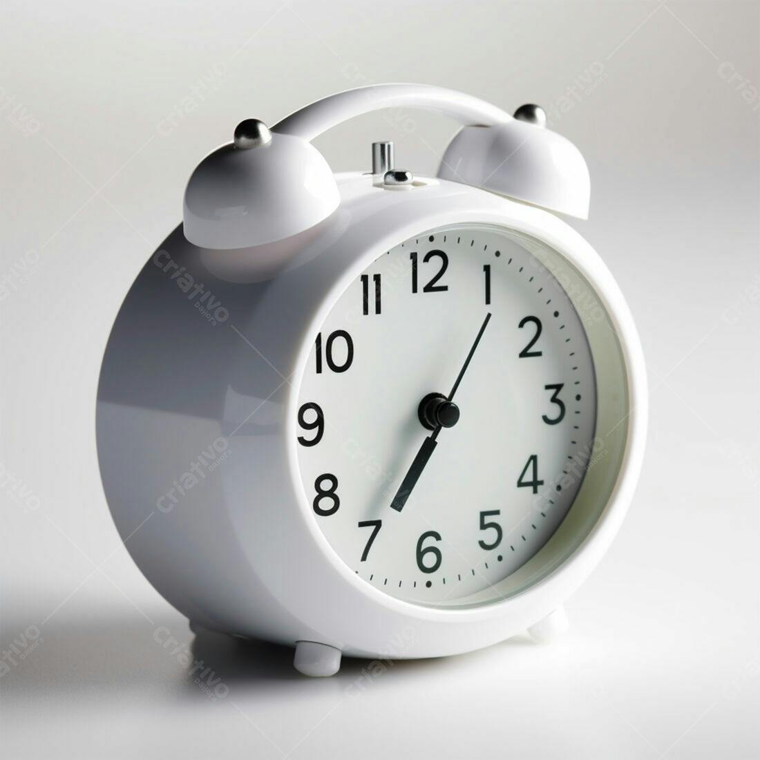 Relógio despertador branco minimalista