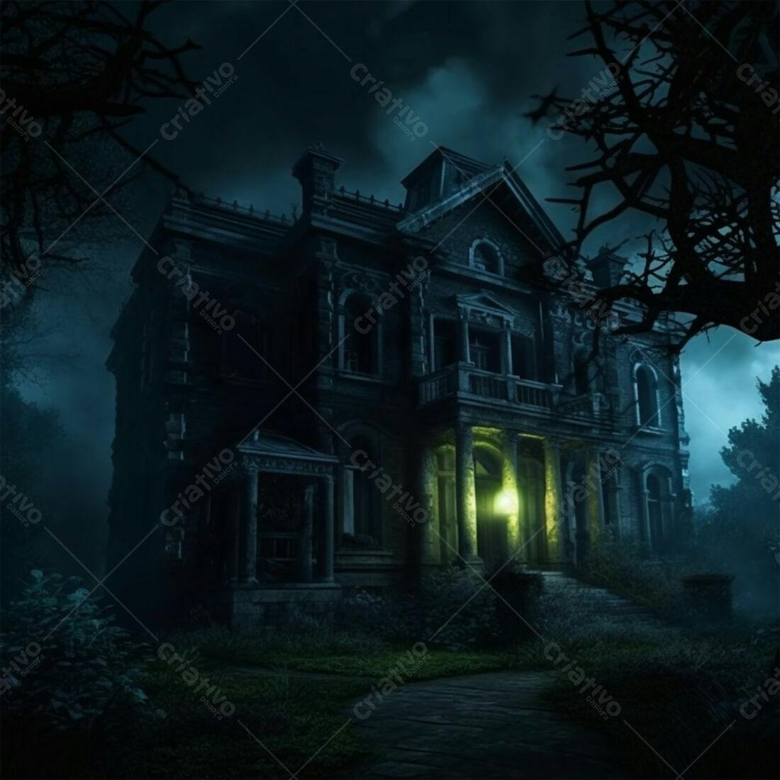 Mansão Sombria noite escura Halloween