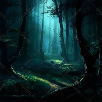 Floresta escurecida imagem gerada por ia