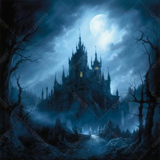 Imagem de castelo dark obscuro gerado por ia