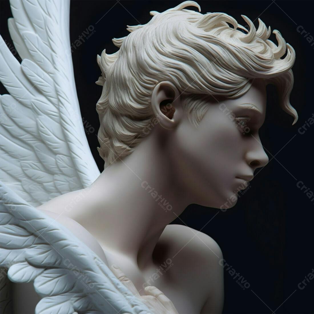 Estátua de anjo com asas brancas