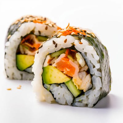 Sushi Comida Japonesa Sobre Fundo Branco (1)