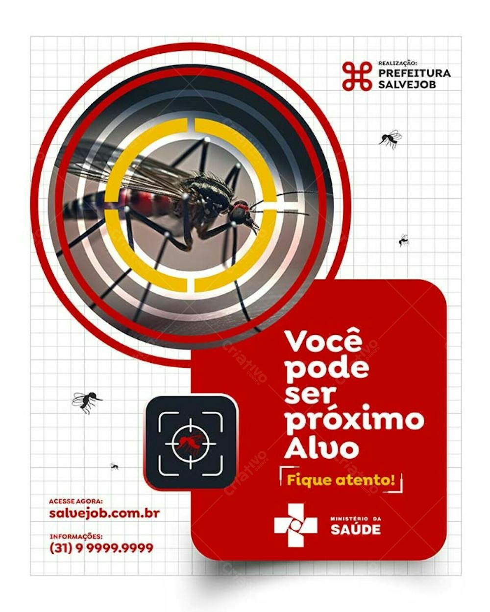 Elimine A Dengue Conscientização Post Psd Editavel