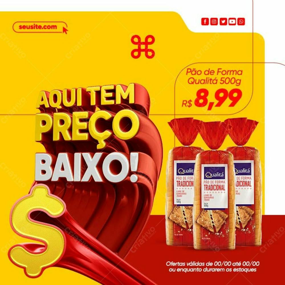 Oferta Mercado Pão De Forma Preço Baixo Psd