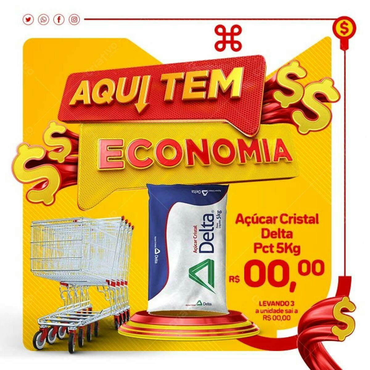 Flyer de Promoção de Açúcar PSD Editável