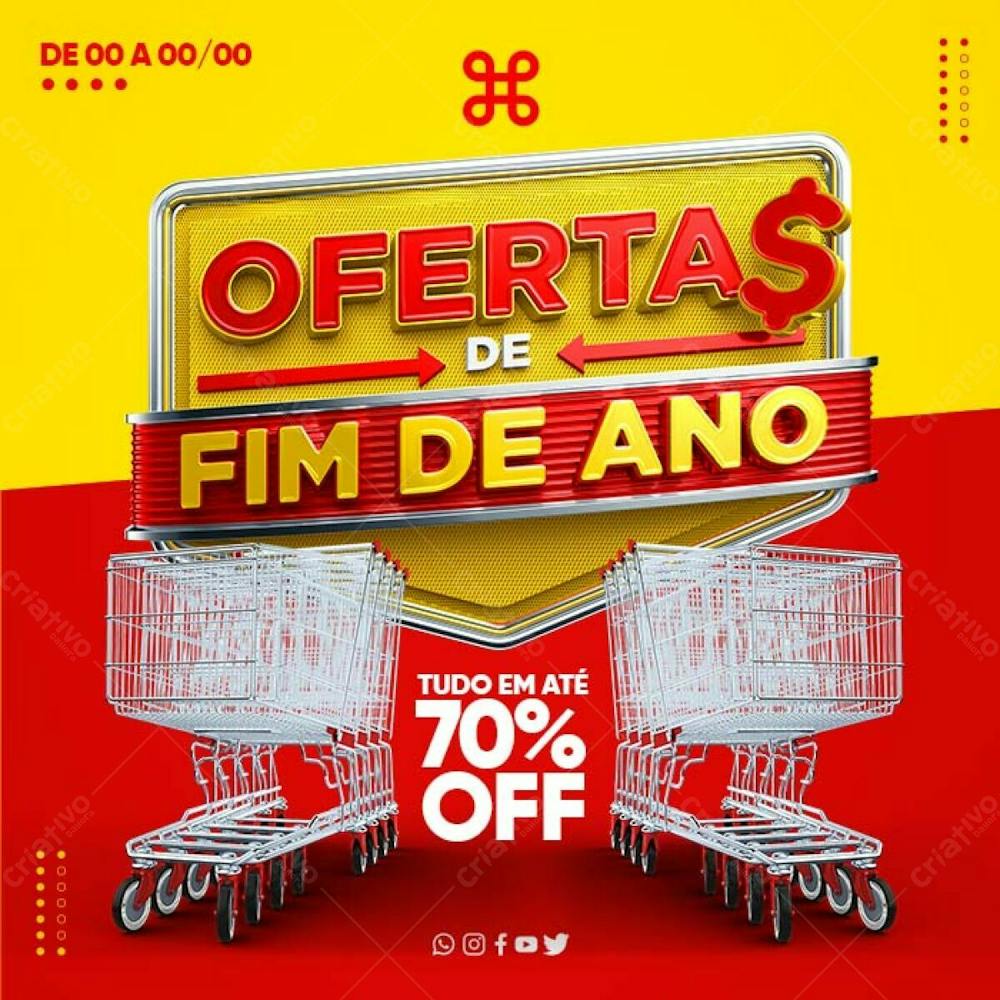 Ofertas Fim De Ano Mercado Psd Editavel