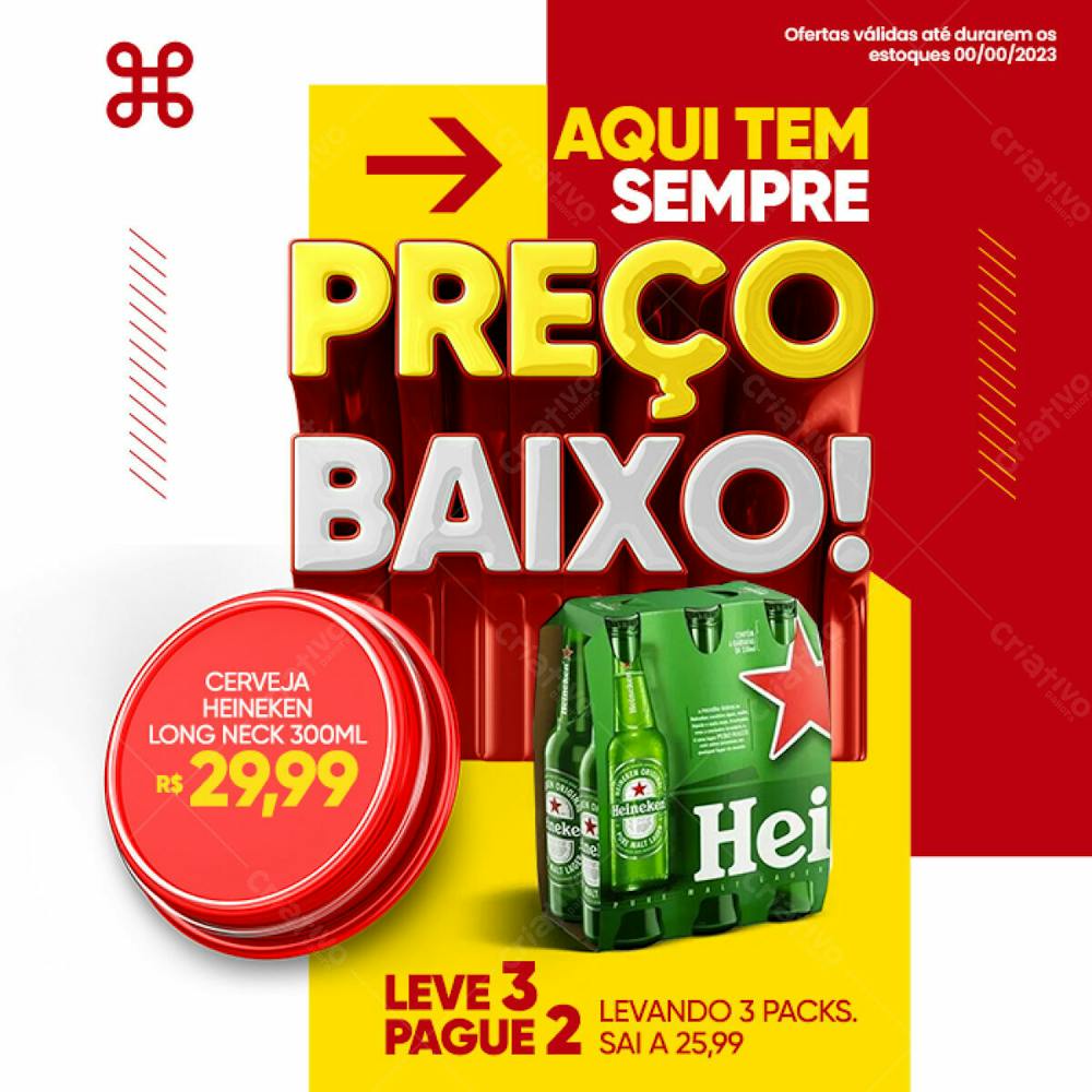 Supermercado Preço Baixo Heineken Psd Editável