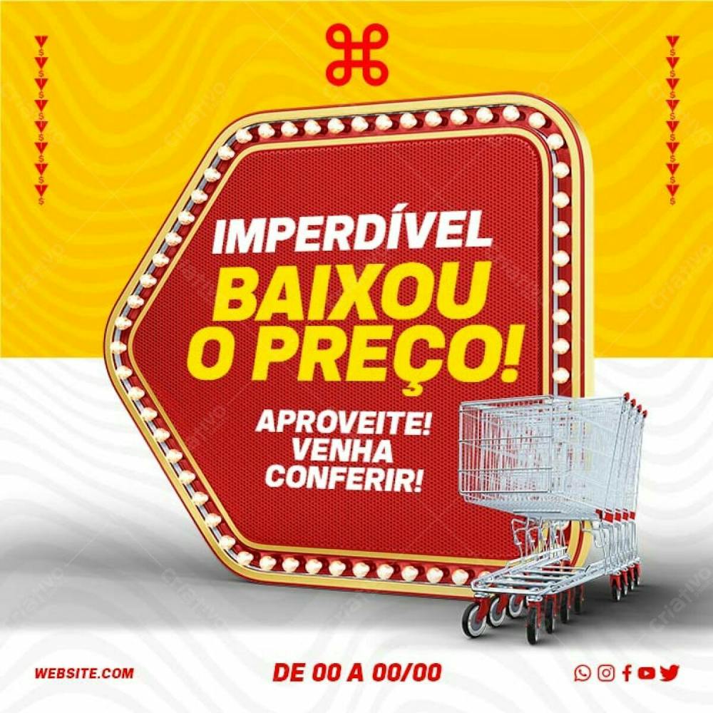 Supermercado Preço Baixo Post Psd