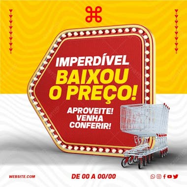 Supermercado preço baixo post psd