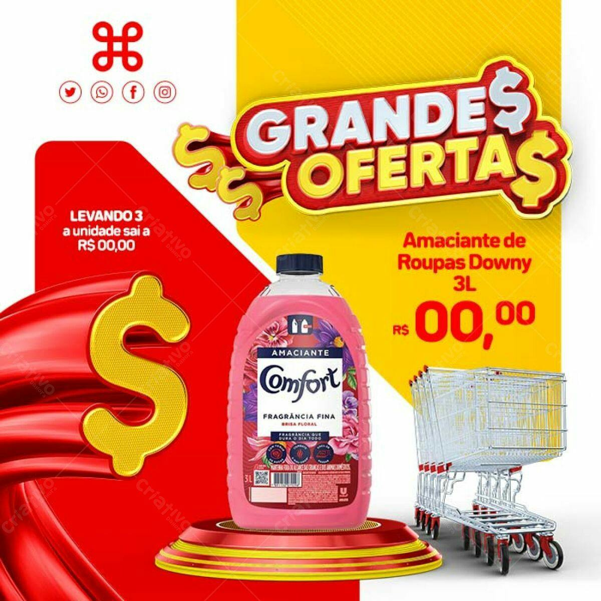 Flyer de Ofertas de Amaciante PSD Editável