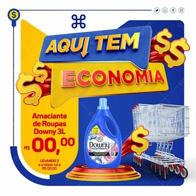 Amaciante De Roupa Oferta Supermercado Mercado Psd