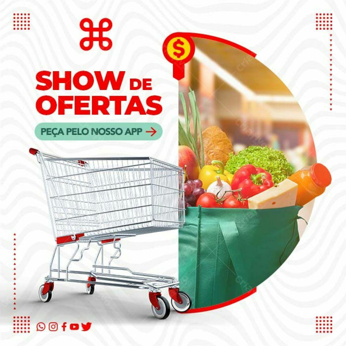 Flyer Show de Ofertas Supermercado PSD Editável