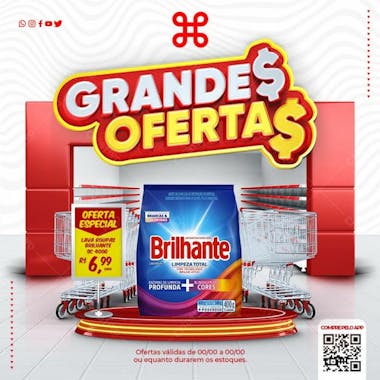 Mercado sabão brilhante oferta psd editavel