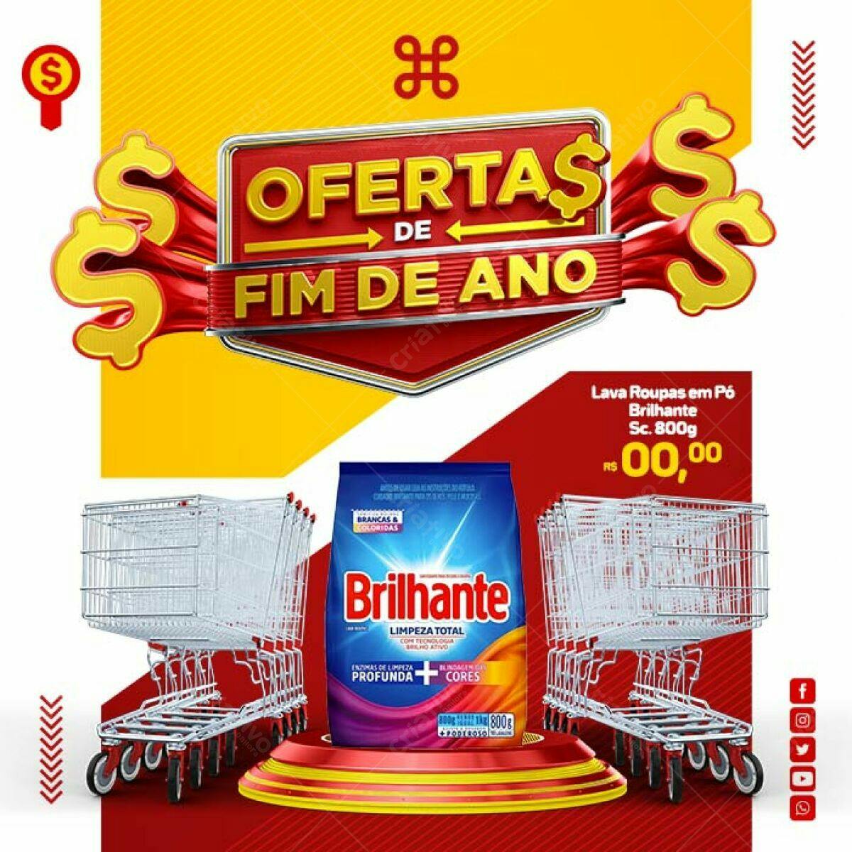 Flyer Fim de Ano Ofertas PSD Editável