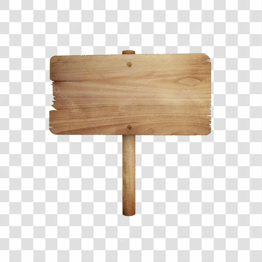 Placa de Madeira PNG com fundo transparente