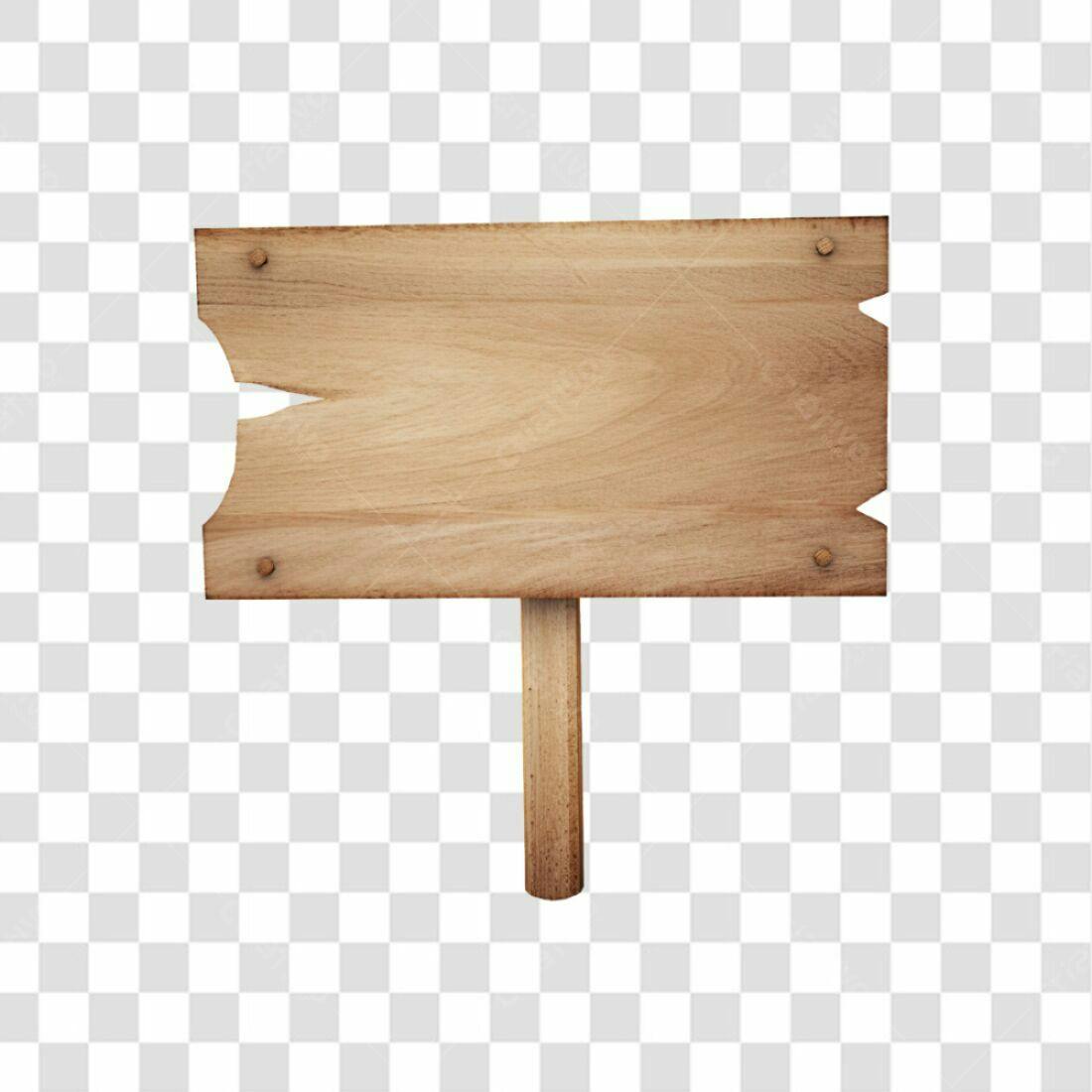 Placa de Madeira PNG com fundo transparente