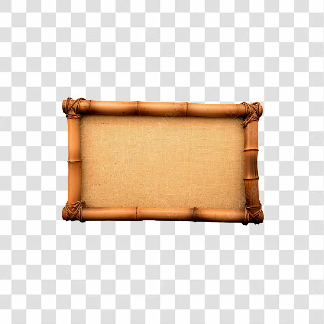 Quadro de bambu PNG com fundo transparente