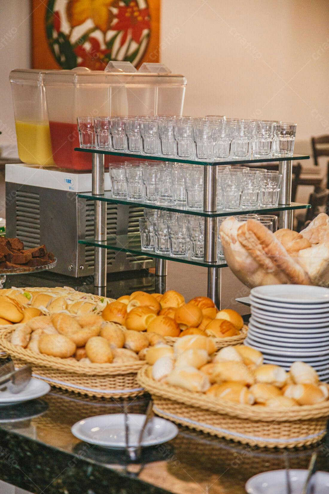 Café da manhã buffet variedade de pães