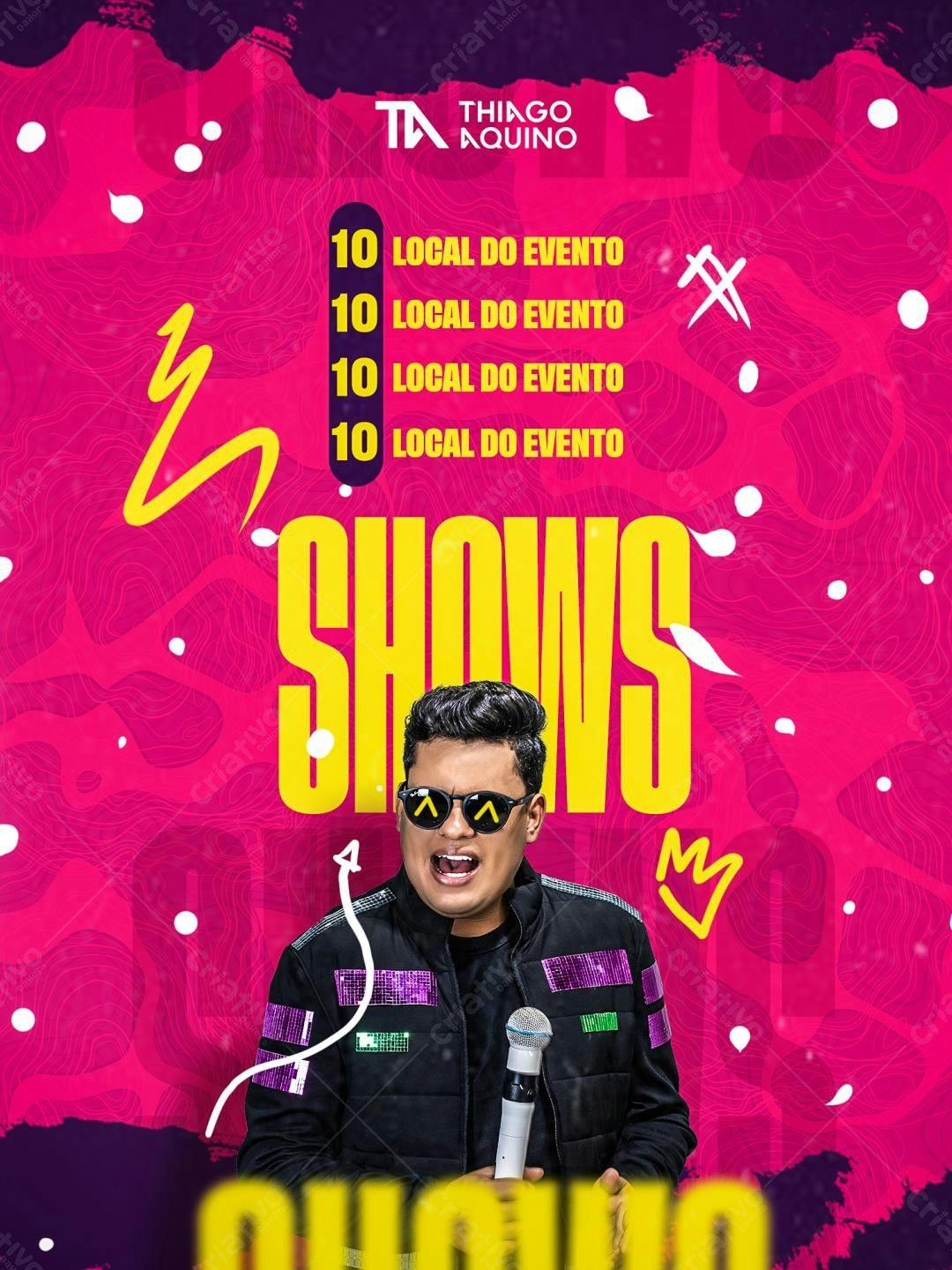 Flyer para Show de Thiago Aquino PSD Editável