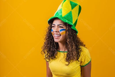 Mulher Comemorando Futebol Torcedora Brasil Copa Do Mundo 19