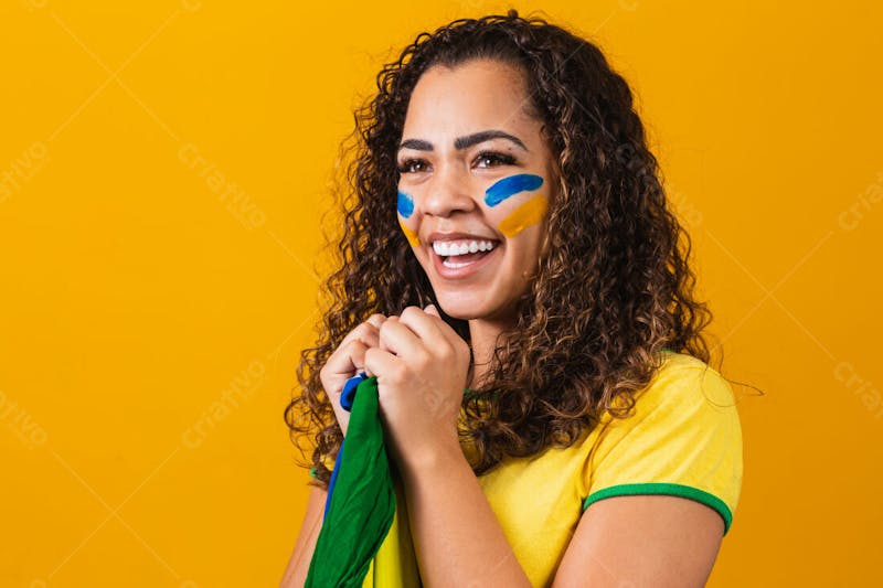 Mulher torcedora brasil copa do mundo bandeira do brasil 4