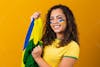 Mulher torcedora brasil copa do mundo bandeira do brasil 11