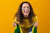 Mulher torcedora brasil copa do mundo bandeira do brasil 13