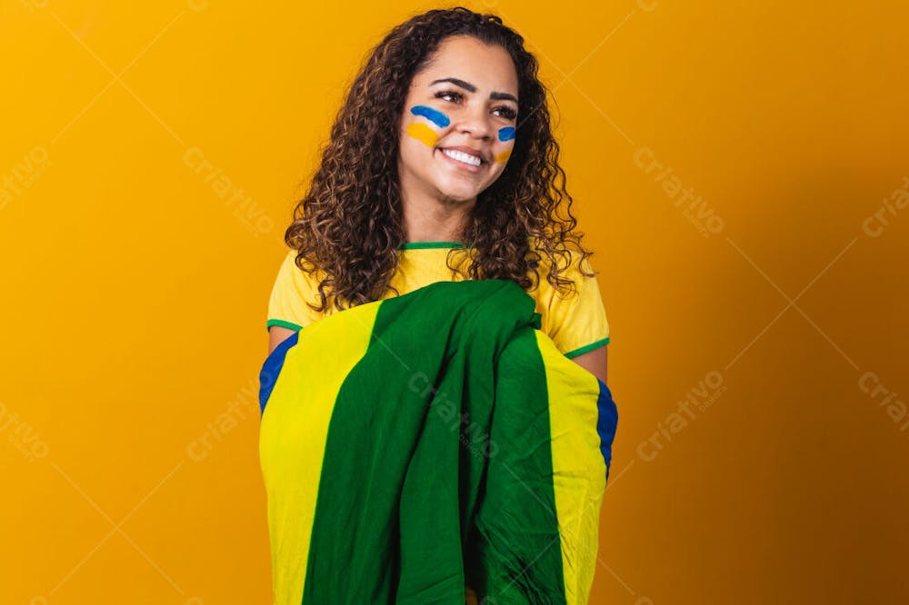 Mulher Torcedora Brasil Copa Do Mundo Bandeira Do Brasil 17