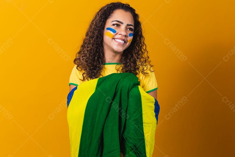 Mulher torcedora brasil copa do mundo bandeira do brasil 17