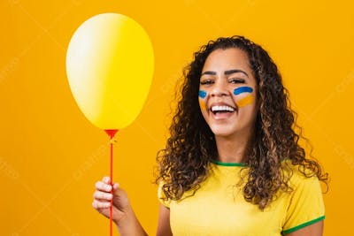 Mulher Torcedora Brasil Copa Do Mundo Balão
