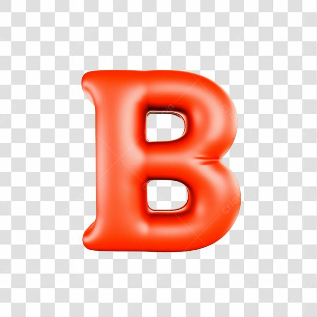 Icone Letra B Vermelha PNG com fundo transparente