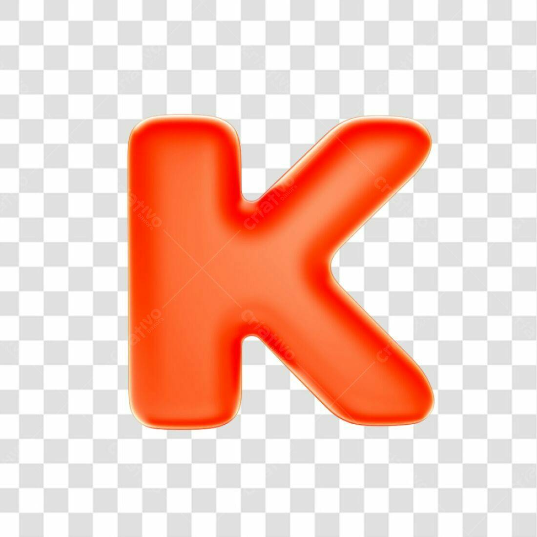 Icone Letra K Laranja PNG com fundo transparente