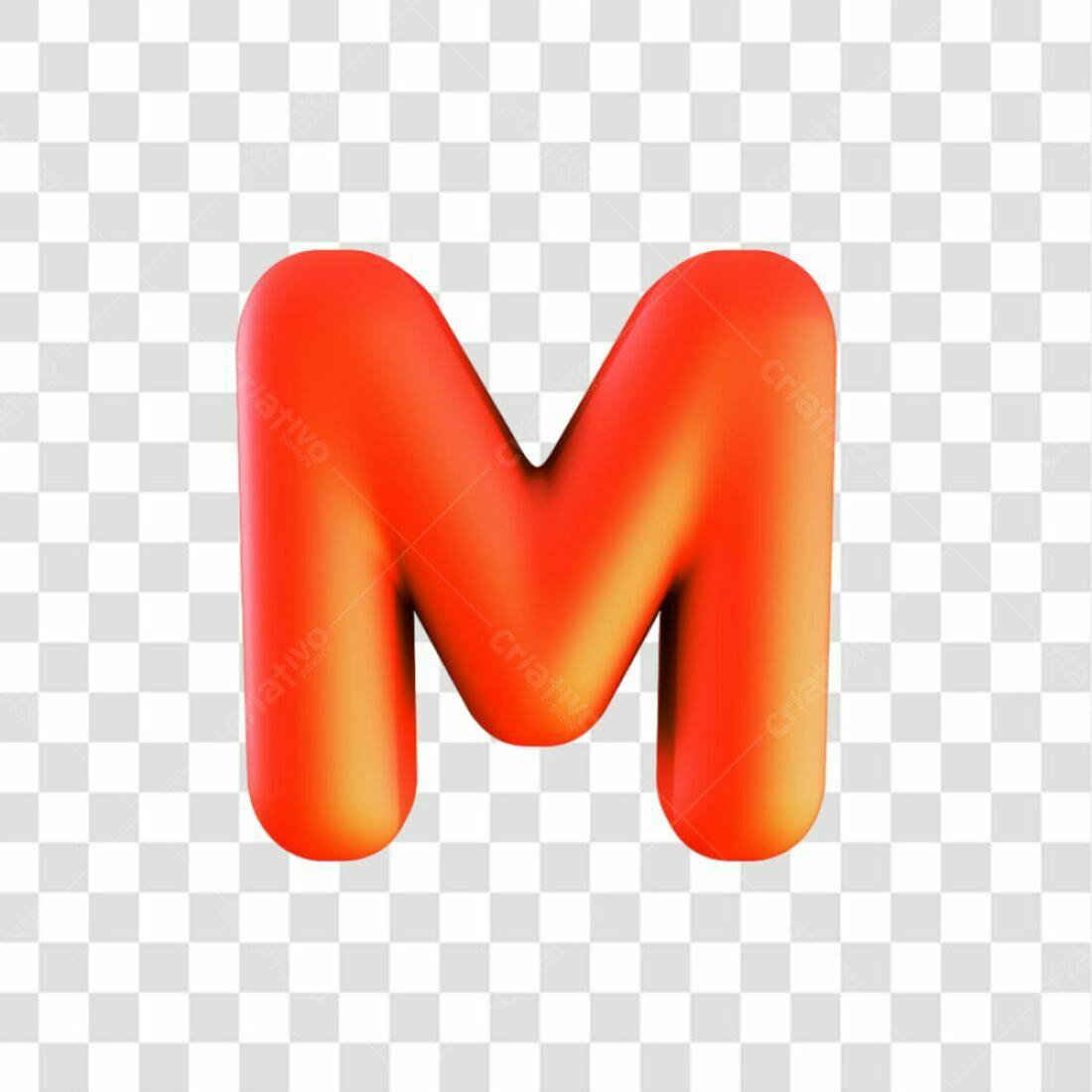 Icone Letra M Vermelha PNG com fundo transparente