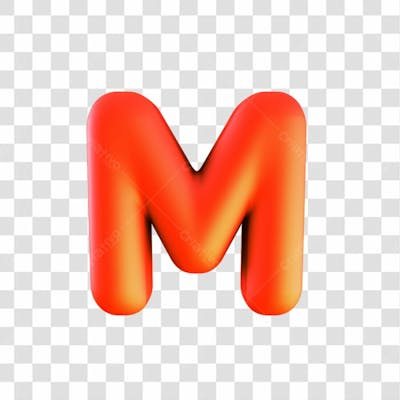 M Letra Do Alfabeto Bóia 3D