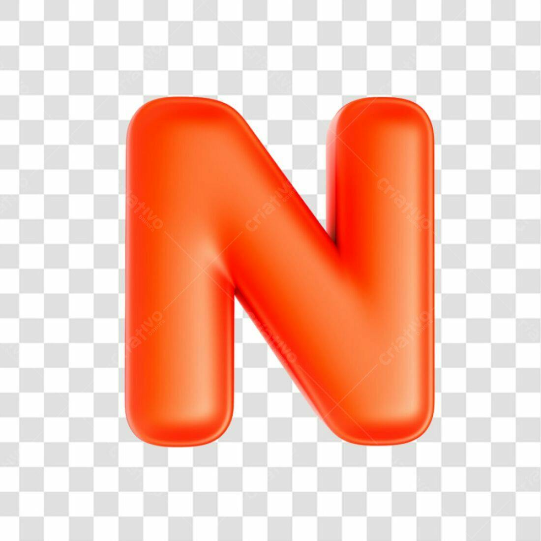 Icone Letra N Laranja PNG com fundo transparente