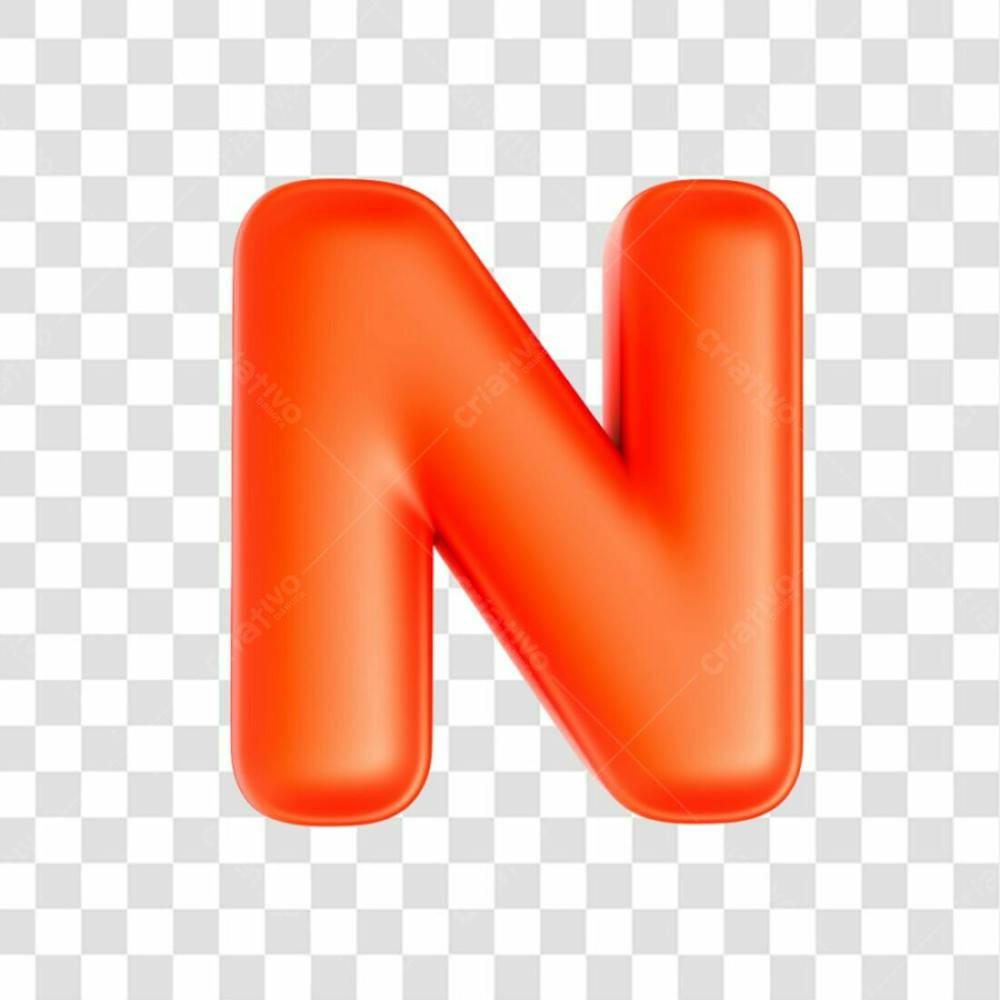 N Letra Do Alfabeto Bóia 3D
