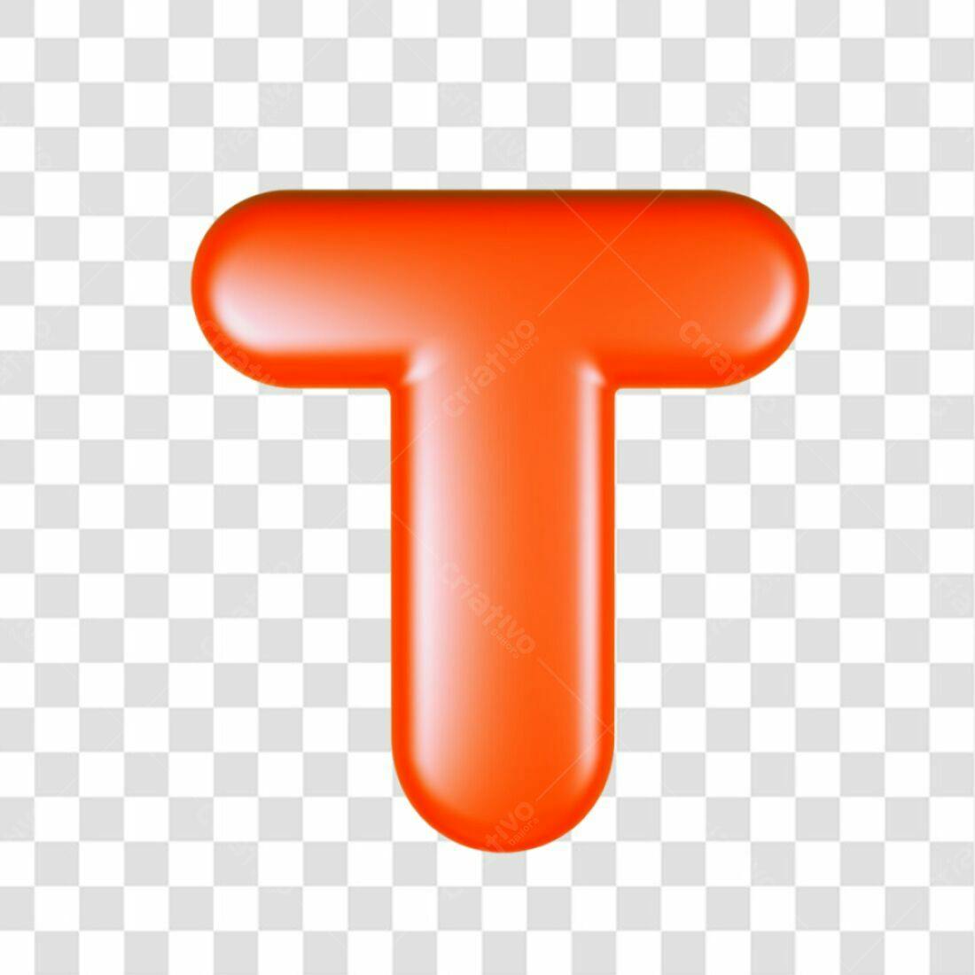 Icone Letra T Laranja PNG com fundo transparente