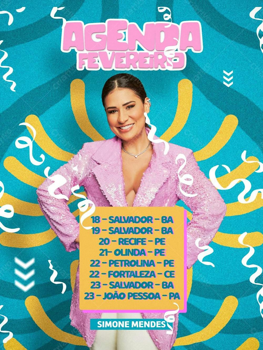 Flyer Agenda Fevereiro Simone Mendes
