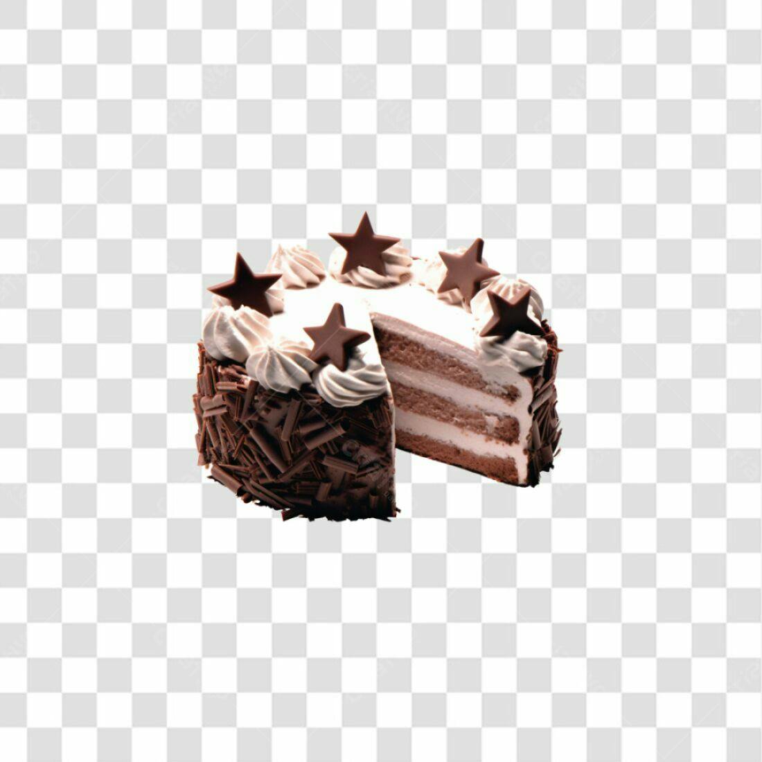 Imagem Bolo Chocolate Aniversário PNG com fundo transparente