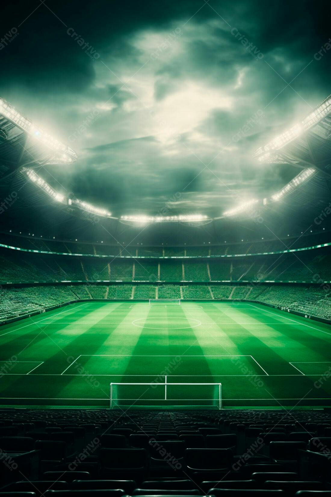 Estádio de futebol vazio à noite
