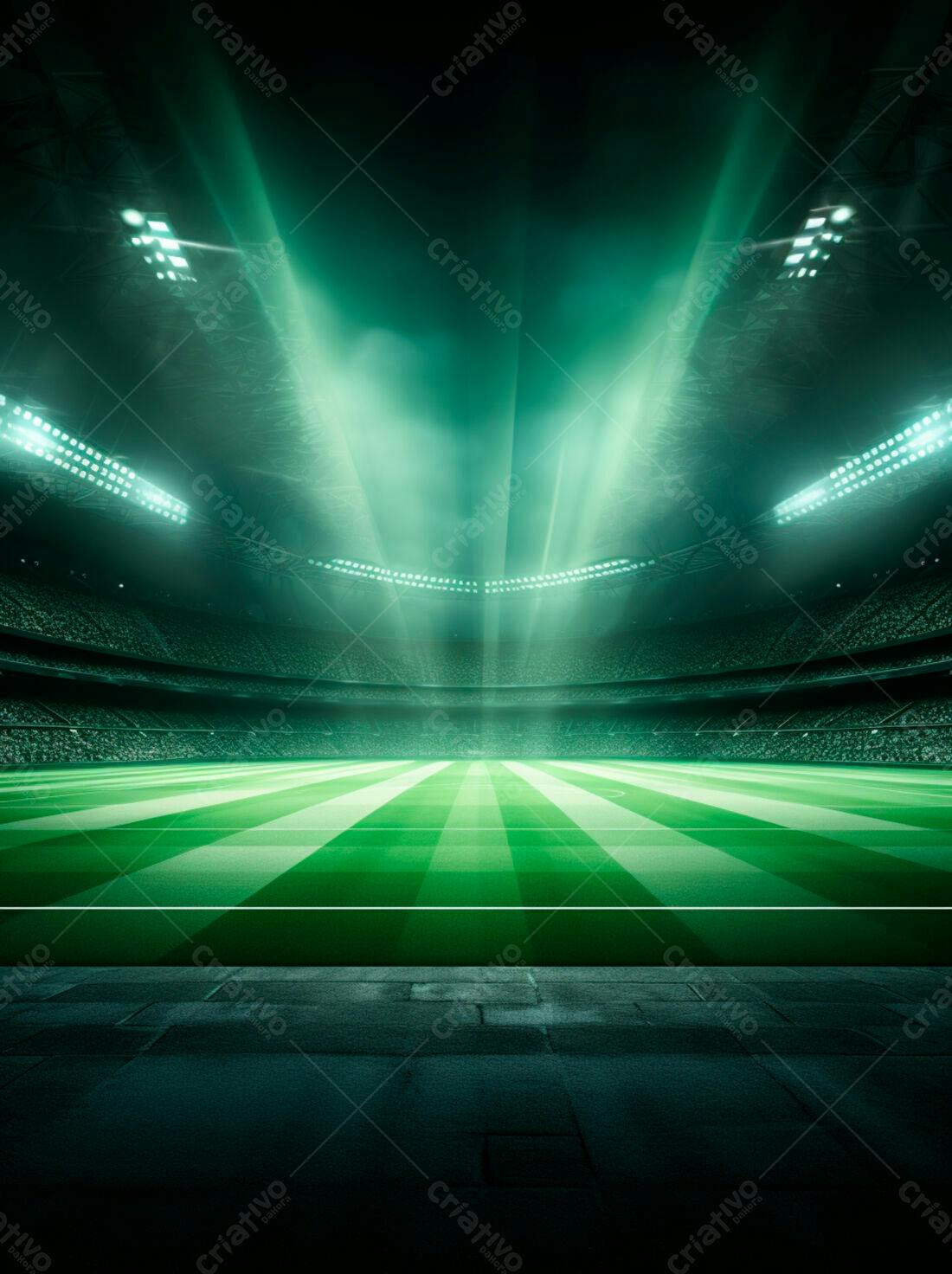 Estádio de futebol iluminado à noite