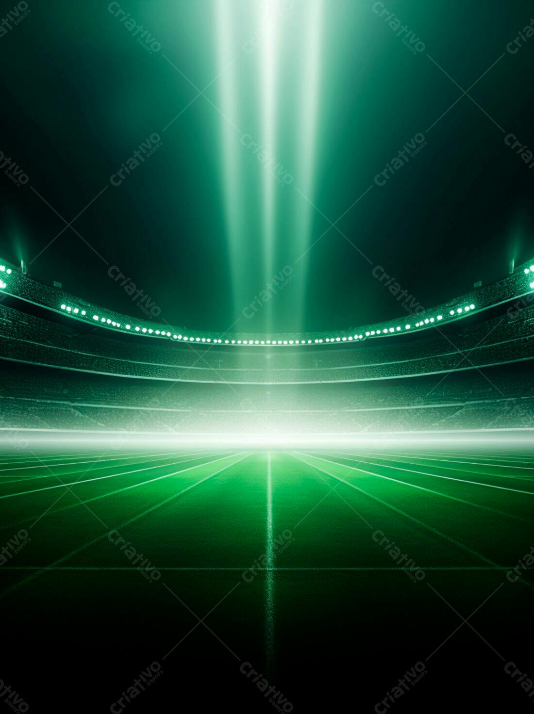 Campo de futebol iluminado à noite
