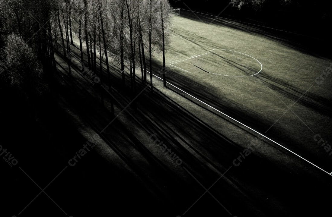 Campo de Futebol iluminado pela manhã