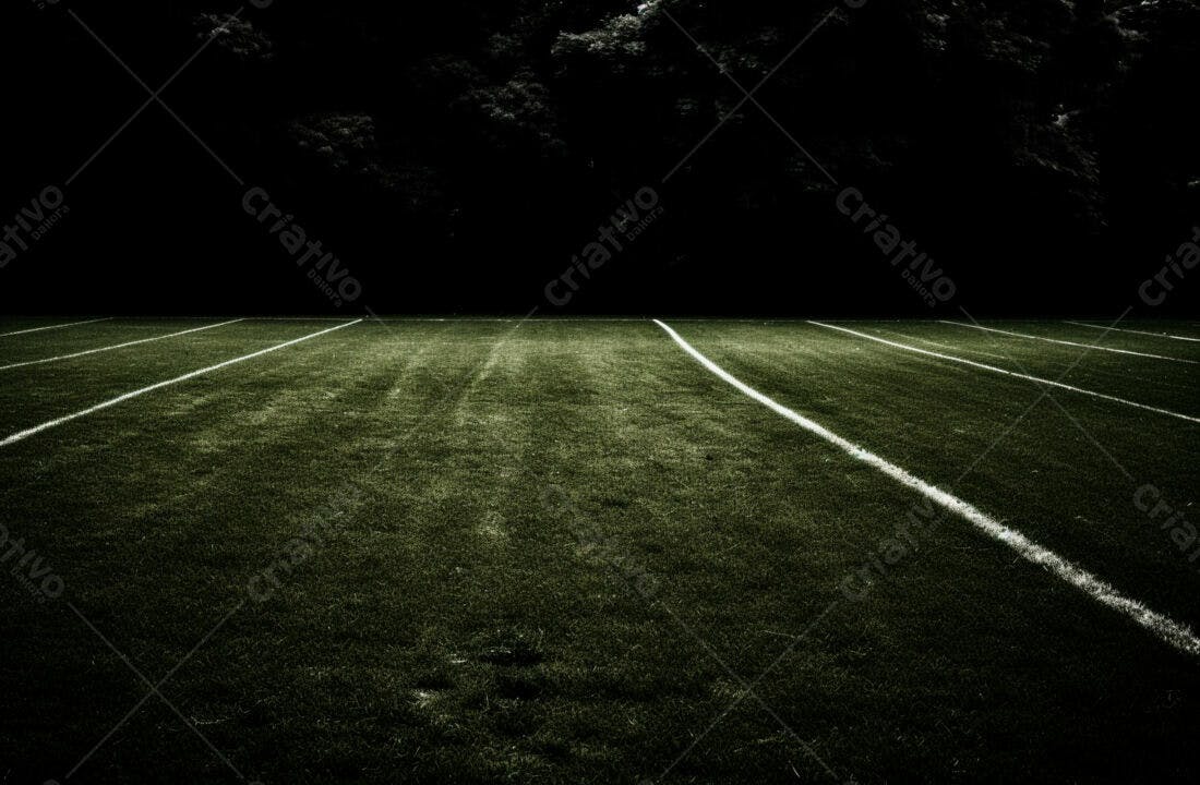 Campo de futebol noturno grama verde