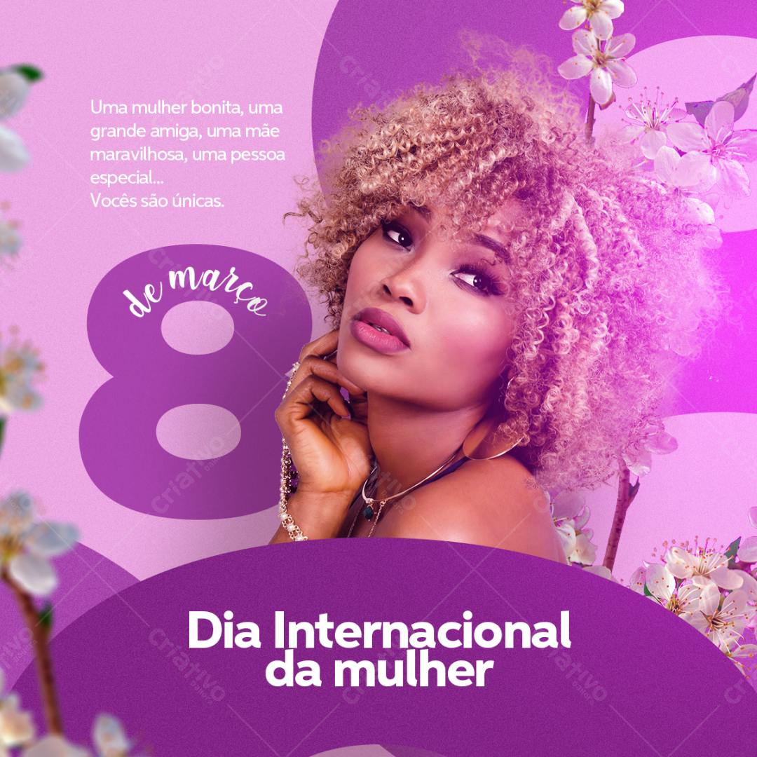Post para Dia Internacional da Mulher PSD Editável