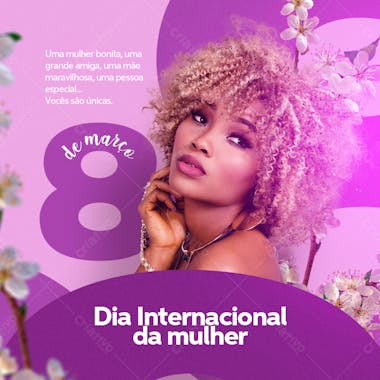 Dia internacional da mulher 8 de marco social media psd