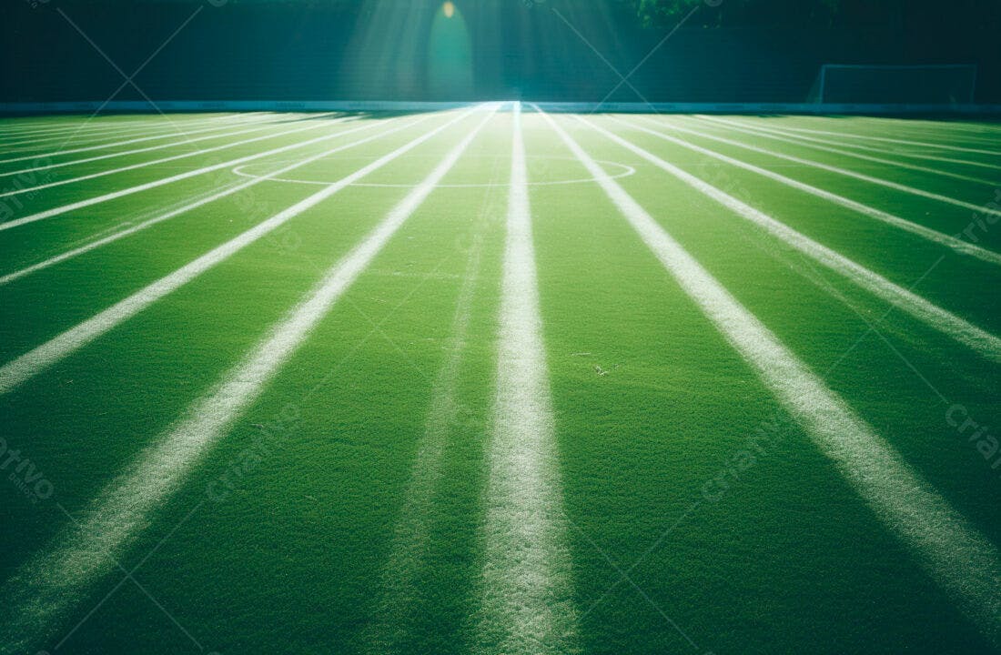 Campo de futebol grama sintética linhas brancas