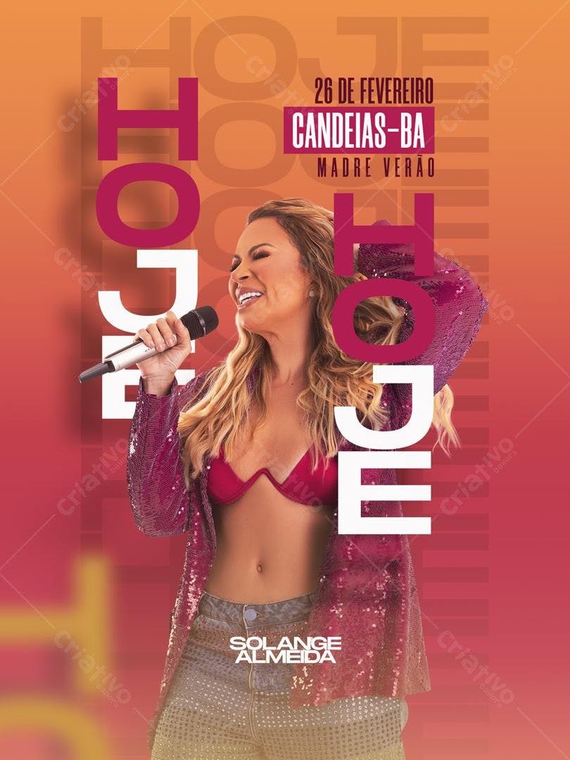 Flyer Show Solange Almeida em Candeias-BA PSD Editável