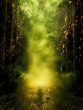 Imagem de fundo, explosão de fumaça e nuvens em tons verdes 11