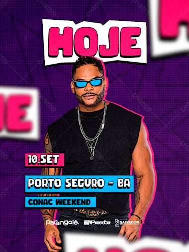 Flyer hoje porto seguro parangolé social media psd editavel